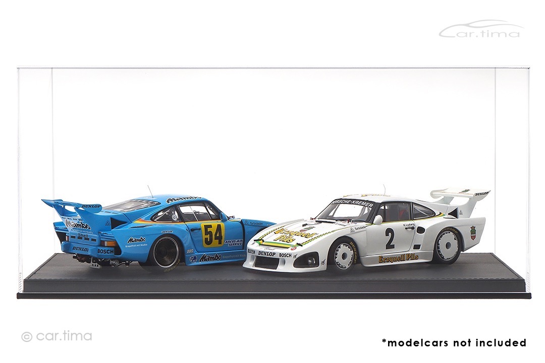 Vitrine/Showcase Leder Optik schwarz 45,5cm x 24,8cm x 21,3cm (L/B/H) car.tima EXCLUSIVE 1:12