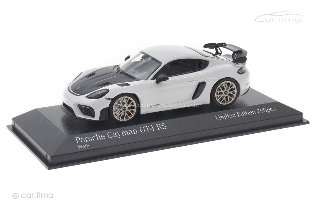 Porsche 718 (982) Cayman GT4 RS Weissach Paket weiß/Rad Neodym Minichamps 1:43 413069710 Porsche 718 (982) Cayman GT4 RS Weissach Paket weiß/Rad Neodym Minichamps 1:43 413069710