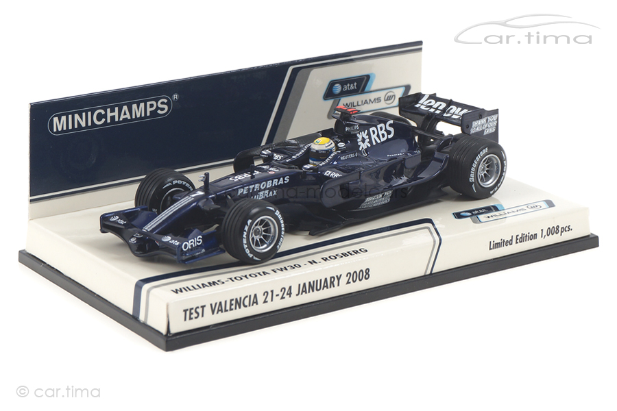 Williams Toyota FW30 Test Valencia 2008 Rosberg Minichamps 1:43 400080407