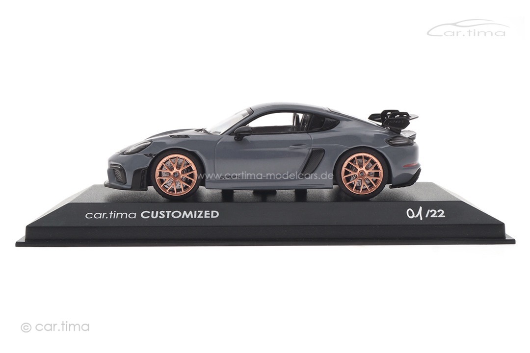 Porsche 718 Cayman GT4 RS Arktikgrau/Rad cuprum Minichamps car.tima CUSTOMIZED 1:43