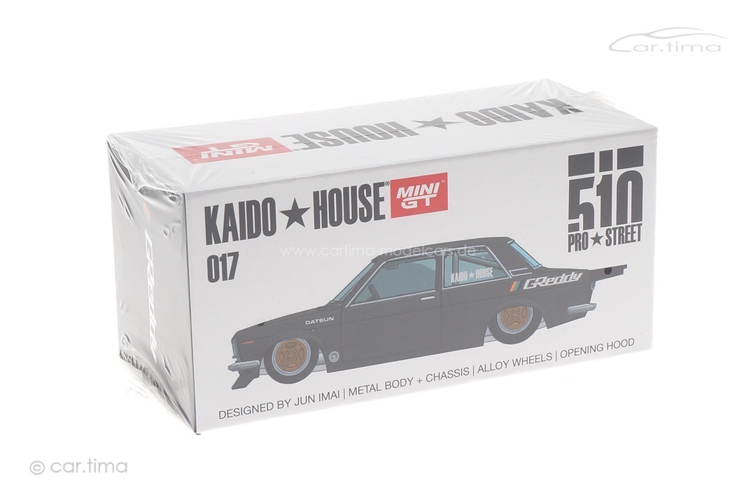 Datsun 510 Pro Street GREDDY Kaido House gunmetal grey MINI GT 1:64 KHMG017