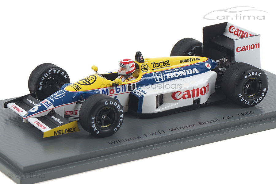 Williams FW11 Winner GP Brazil 1986 Nelson Piquet Spark 1:43 S7480 Williams FW11 Winner GP Brazil 1986 Nelson Piquet Spark 1:43 S7480