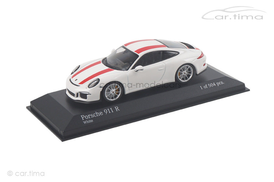 Porsche 911 (991) R weiß/Dekorstreifen rot Minichamps 1:43 410066220 Porsche 911 (991) R weiß/Dekorstreifen rot Minichamps 1:43 410066220