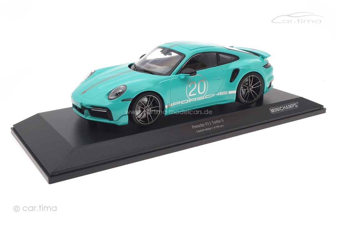 Porsche 911 (992) Turbo S Sport Design China Edition Mintgrün Minichamps 1:18 155069175