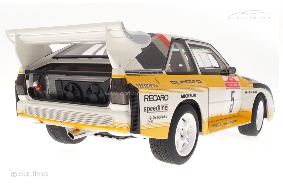 Audi Sport quattro S1 Winner Rallye San Remo 1985 Originalsignatur Walter Röhrl AUTOart 1:18 Audi Sport quattro S1 Winner Rallye San Remo 1985 Originalsignatur Walter Röhrl AUTOart 1:18