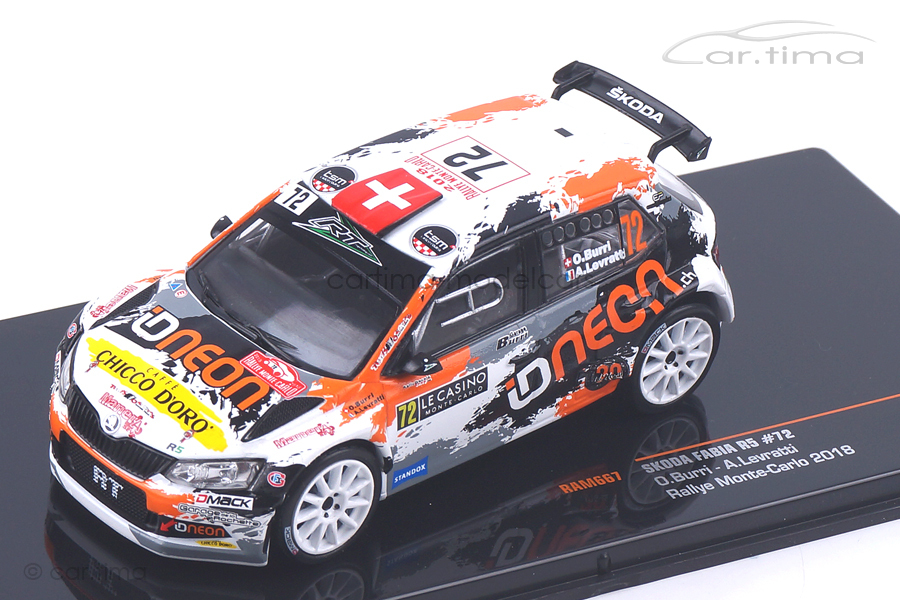 Skoda Fabia R5 Rallye Monte Carlo 2018 Burri/Levratti IXO 1:43 RAM667 Skoda Fabia R5 Rallye Monte Carlo 2018 Burri/Levratti IXO 1:43 RAM667