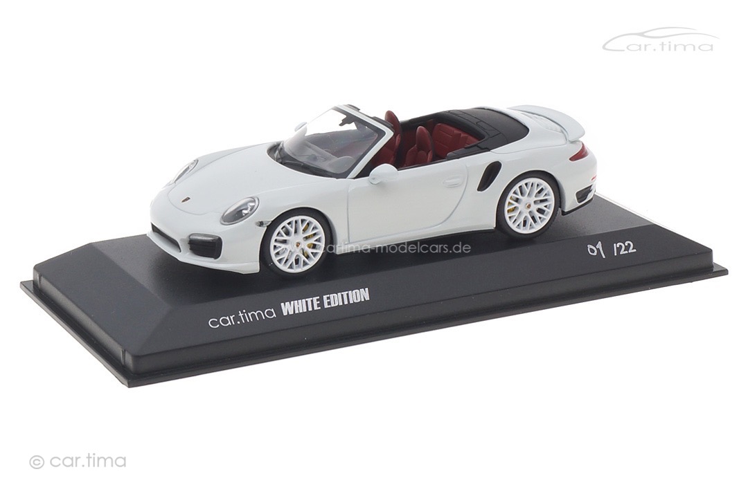 Porsche 911 (991) Turbo S Cabrio car.tima WHITE EDITION Minichamps car.tima CUSTOMIZED 1:43