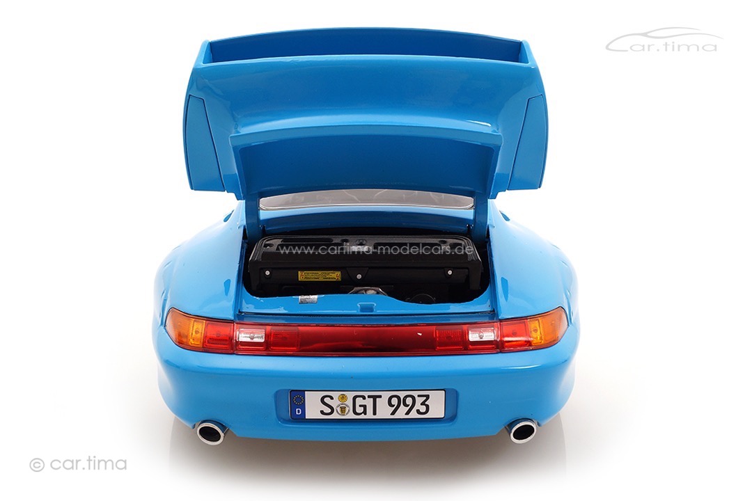 Porsche 911 (993) GT2 Rivierablau inkl. Vitrine KK Scale 1:12 KKDC120283S-VIT