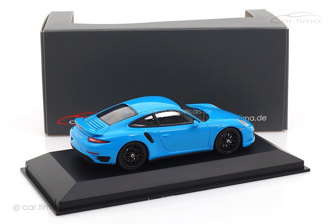 Porsche 911 (991) Turbo S Rivierablau/Rad schwarz Minichamps car.tima CUSTOMIZED 1:43