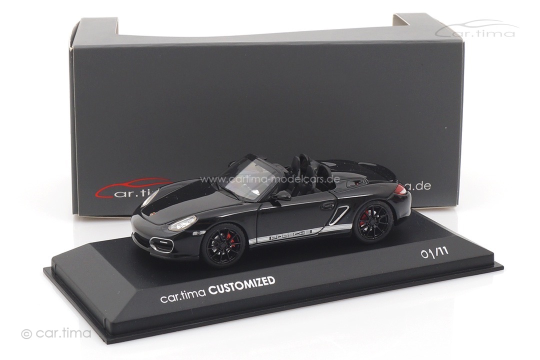 Porsche Boxster Spyder (987) Schwarz/Rad schwarz Minichamps car.tima CUSTOMIZED 1:43