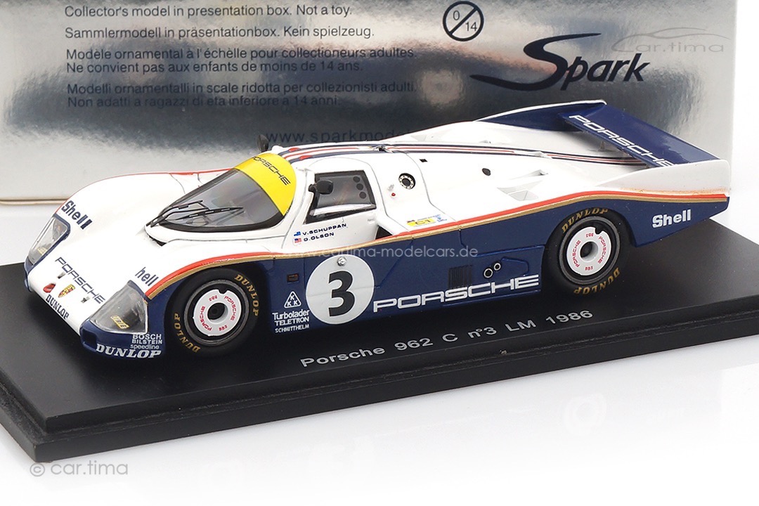 Porsche 962 C 24h Le Mans 1986 Olson/Schuppan Spark 1:43 S0925