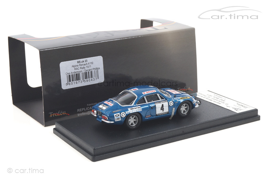 Alpine Renault A110 RAC Rallye 1971 Andersson / Phillips - Trofeu 1:43 RRUK23 Alpine Renault A110 RAC Rallye 1971 Andersson / Phillips - Trofeu 1:43 RRUK23