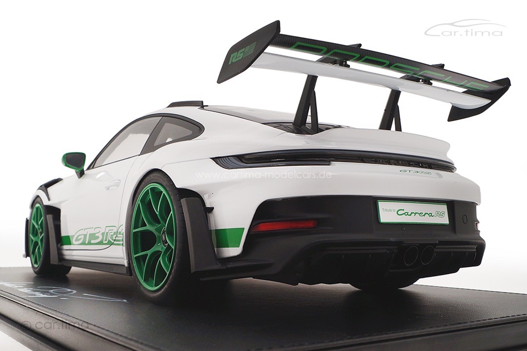 Porsche 911 (992) GT3 RS Tribute to RS Originalsignatur Andreas Preuninger inkl. Vitrine 1:12