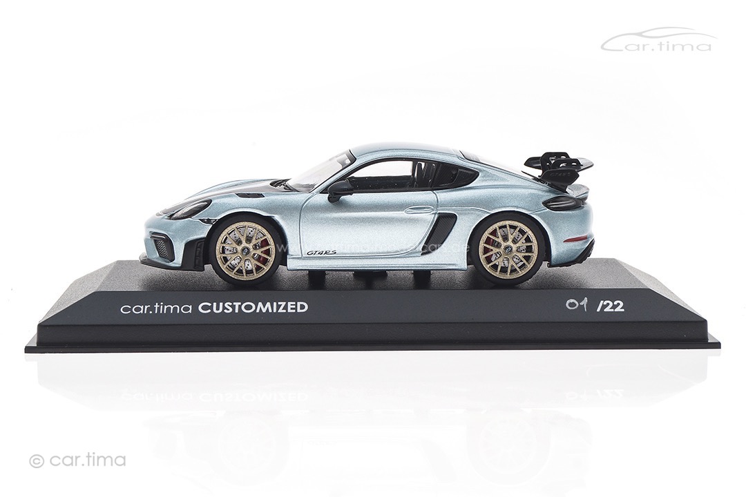 Porsche 718 Cayman GT4 RS Azzuro Thetys/Rad Neodyme Minichamps car.tima CUSTOMIZED 1:43 Porsche 718 Cayman GT4 RS Azzuro Thetys/Rad Neodyme Minichamps car.tima CUSTOMIZED 1:43