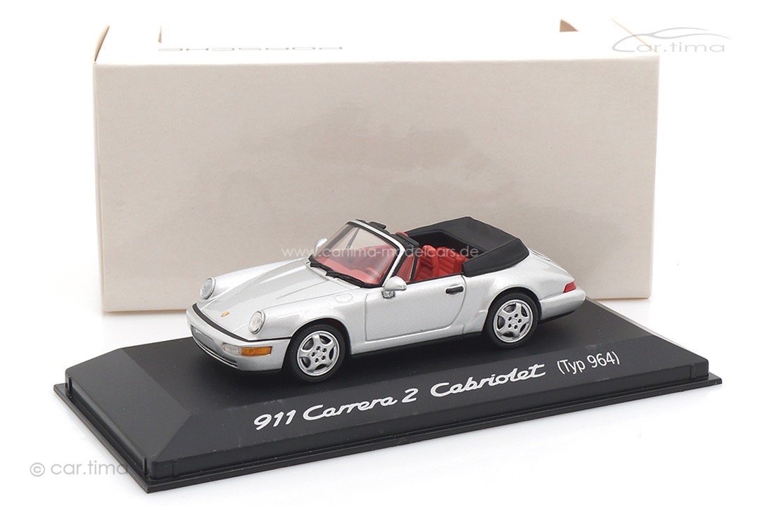 Porsche 911 (964) Carrera Cabrio silber Minichamps 1:43 WAP02003897