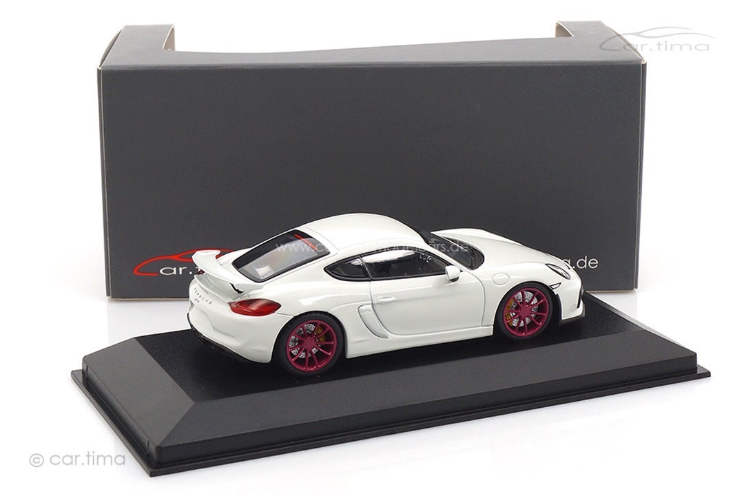 Porsche Cayman GT4 Weiß/Rad sternrubin Minichamps car.tima CUSTOMIZED 1:43
