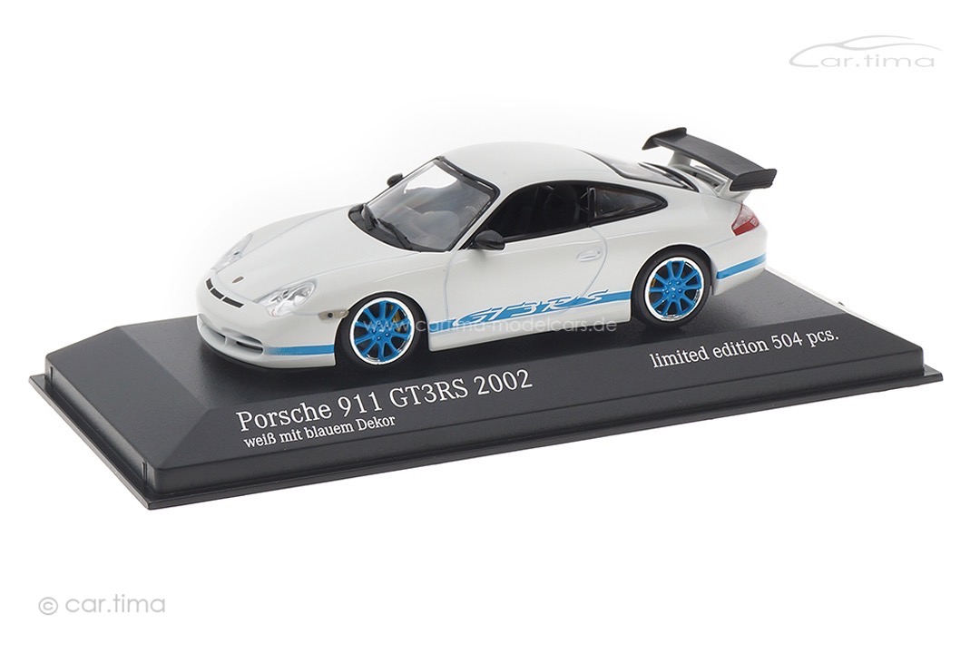 Porsche 911 (996) GT3 RS weiß/blau Minichamps 1:43 403062029 Porsche 911 (996) GT3 RS weiß/blau Minichamps 1:43 403062029