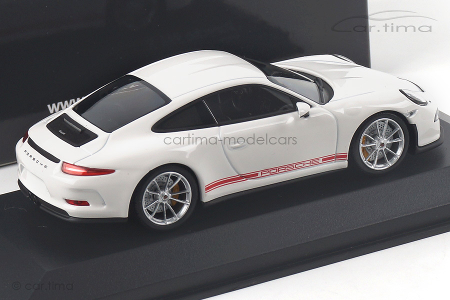 Porsche 911 (991) R weiß/Schrift rot Minichamps 1:43 410066221 Porsche 911 (991) R weiß/Schrift rot Minichamps 1:43 410066221
