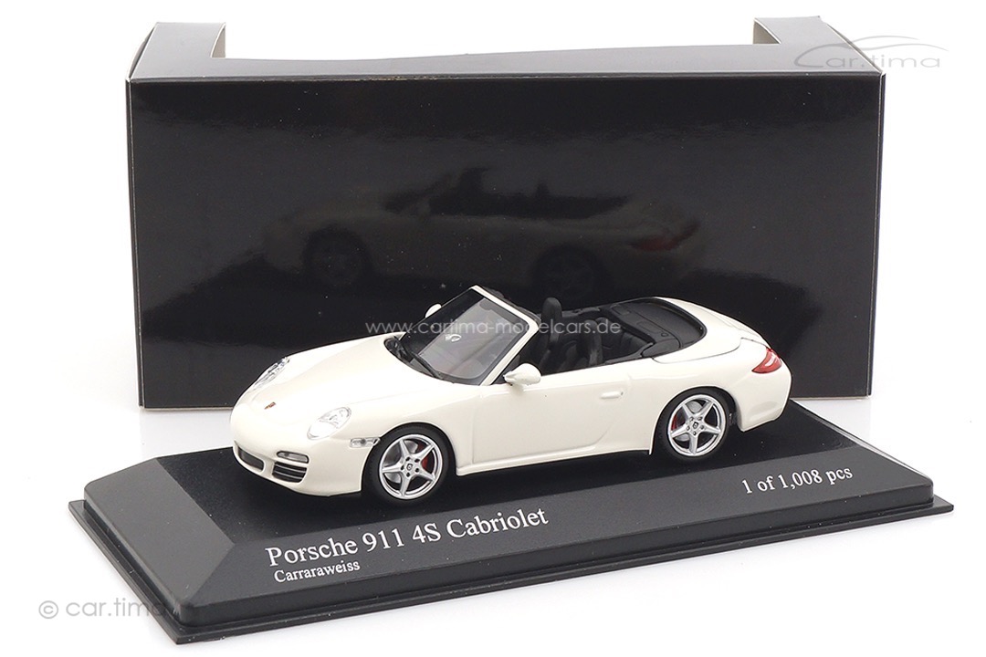 Porsche 911 (997 II) Carrera 4S Cabriolet Carraraweiß Minichamps 1:43 400066431