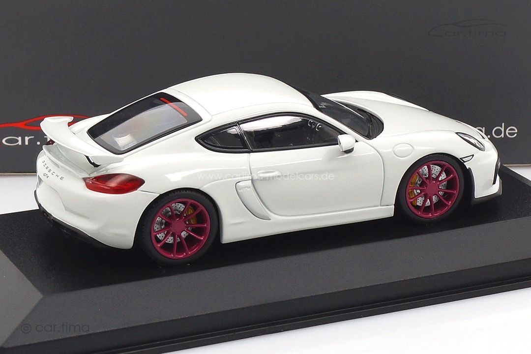 Porsche Cayman GT4 Weiß/Rad sternrubin Minichamps car.tima CUSTOMIZED 1:43