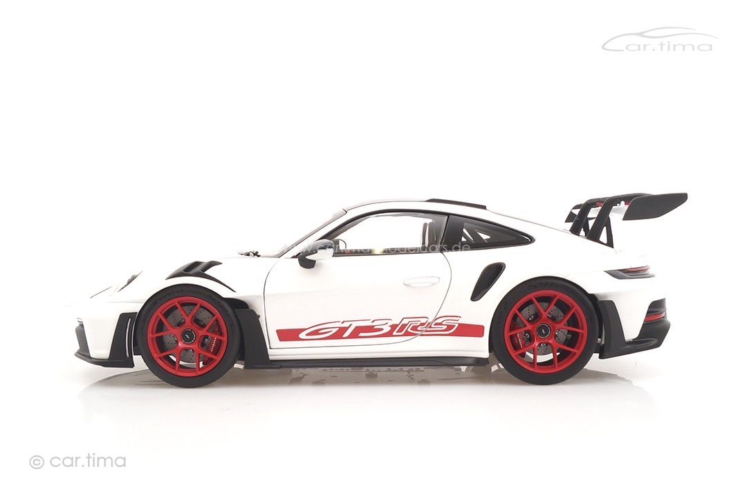 Porsche 911 (992) GT3 RS Weissach Package Weiß/Pyrorot Norev 1:18 187373