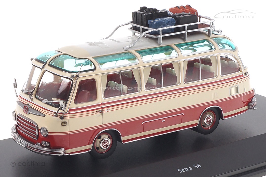 Setra S6 Bus mit Reisegepäck Schuco 1:43 450292500 Setra S6 Bus mit Reisegepäck Schuco 1:43 450292500