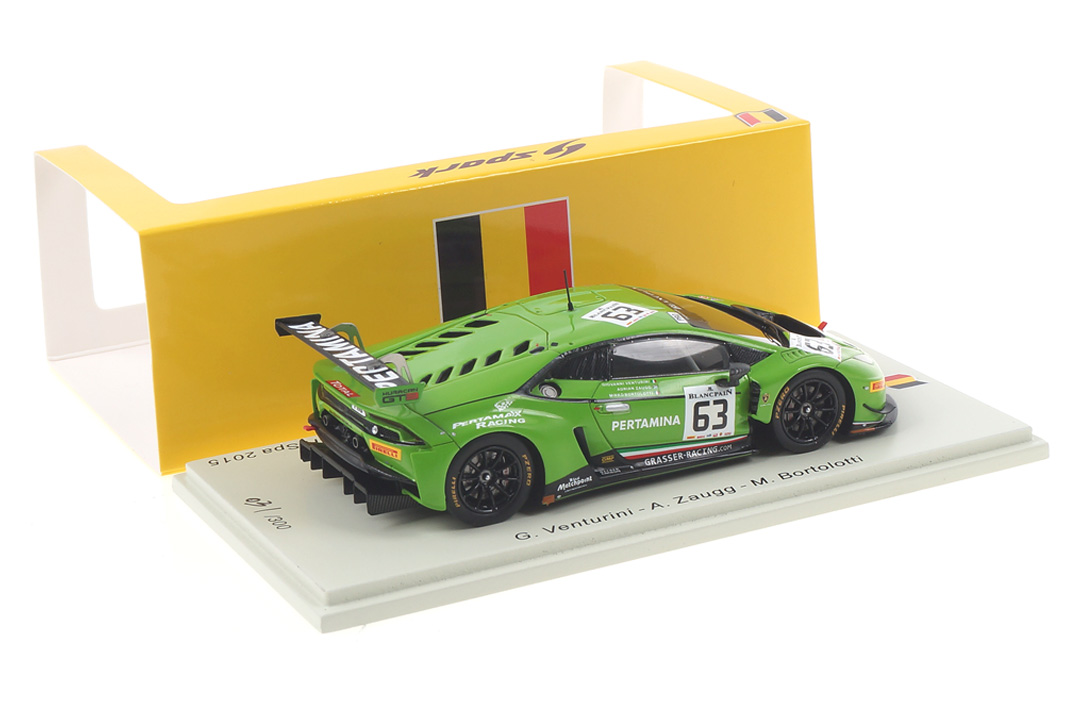Lamborghini Huracán GT3 24h Spa 2015 Bortolotti/Venturini/Zaugg Spark 1:43 SB283 Lamborghini Huracán GT3 24h Spa 2015 Bortolotti/Venturini/Zaugg Spark 1:43 SB283
