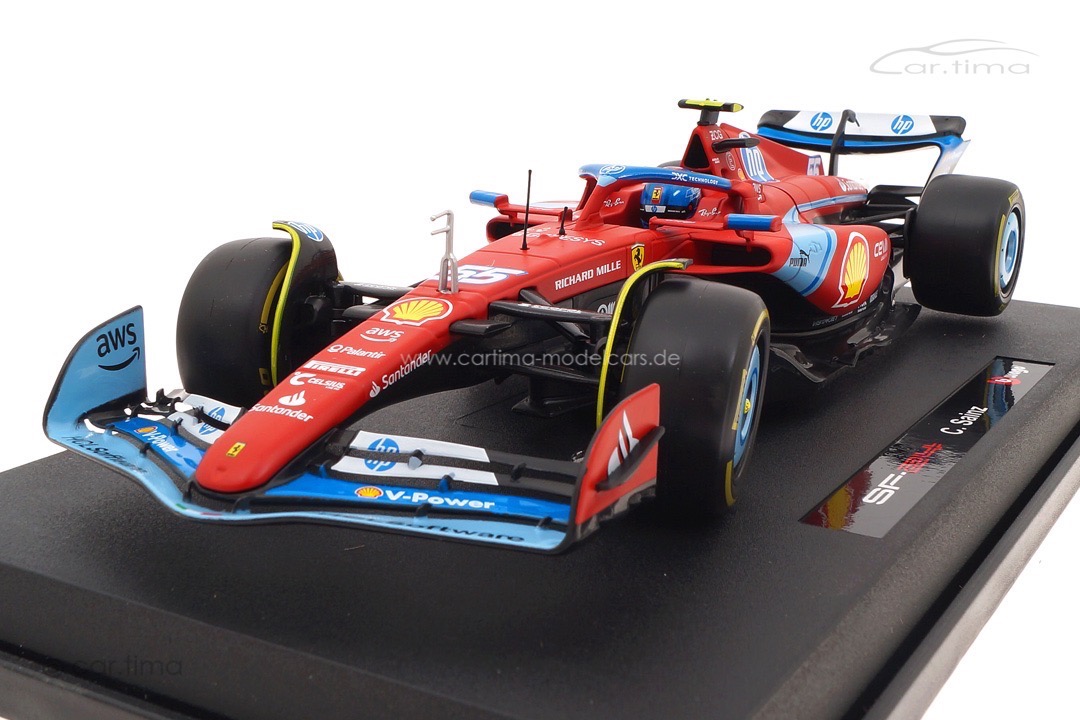 Ferrari F1 SF-24 GP USA Miami 2024 Carlos Sainz Jr. Bburago 1:18 18-16815-S-Miami Ferrari F1 SF-24 GP USA Miami 2024 Carlos Sainz Jr. Bburago 1:18 18-16815-S-Miami