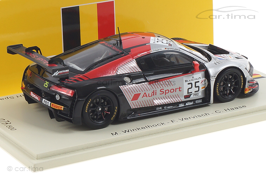 Audi R8 LMS GT3 24h Spa 2019 Haase/Vervisch/Winkelhock Spark 1:43 SB253 Audi R8 LMS GT3 24h Spa 2019 Haase/Vervisch/Winkelhock Spark 1:43 SB253