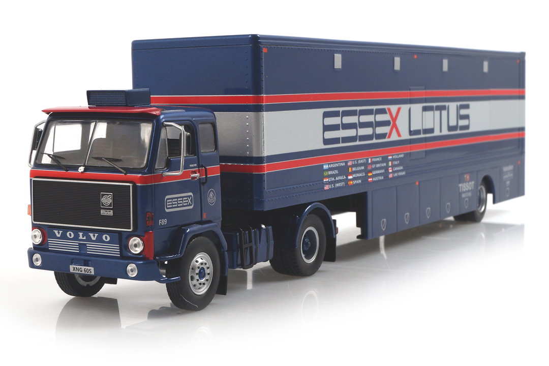 Volvo F89 Essex Lotus Racing Transporter IXO 1:43 TTR021 Volvo F89 Essex Lotus Racing Transporter IXO 1:43 TTR021