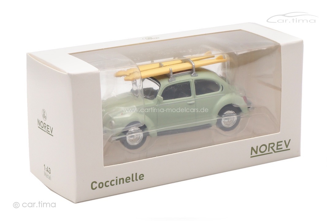 VW Käfer Coccinelle + Surfboards mint Norev 1:43 430401-Coccinelle