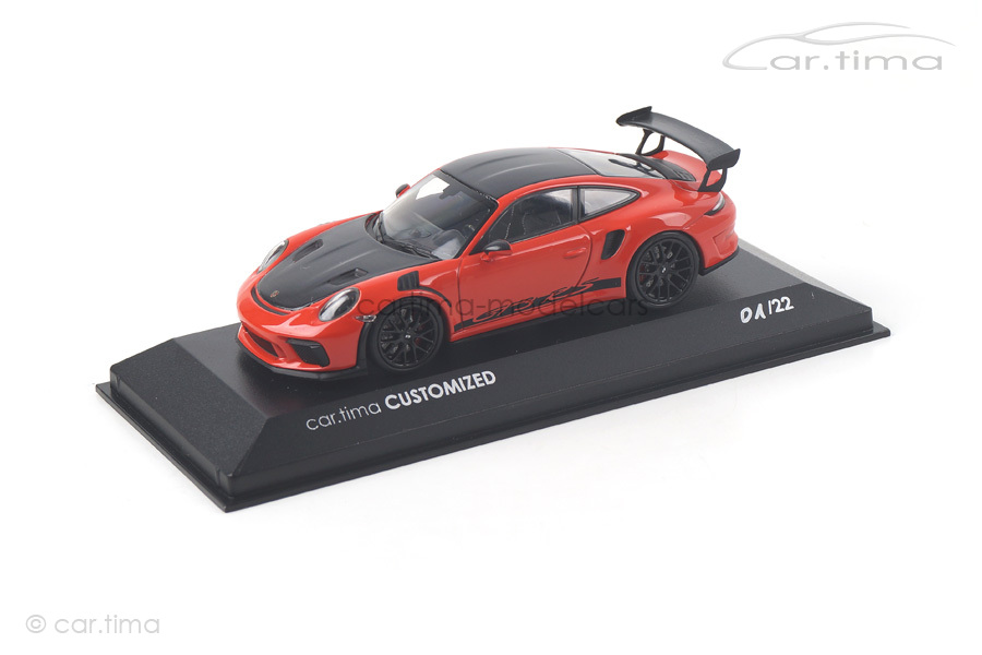 Porsche 911 (991 II) GT3 RS Lava orange/Rad schwarz Minichamps car.tima CUSTOMIZED 1:43