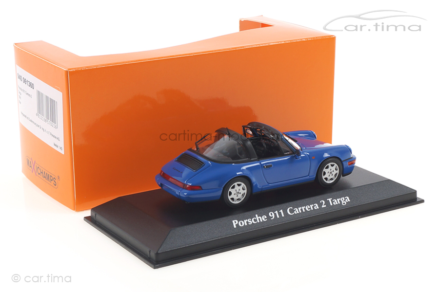 Porsche 911 (964) Carrera 2 Targa maritimblau Minichamps 1:43  940061360