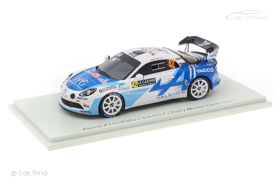 Alpine A110 Rally RGT Rallye Monte Carlo 2021 Robert/Duval Spark 1:43 S6577 Alpine A110 Rally RGT Rallye Monte Carlo 2021 Robert/Duval Spark 1:43 S6577