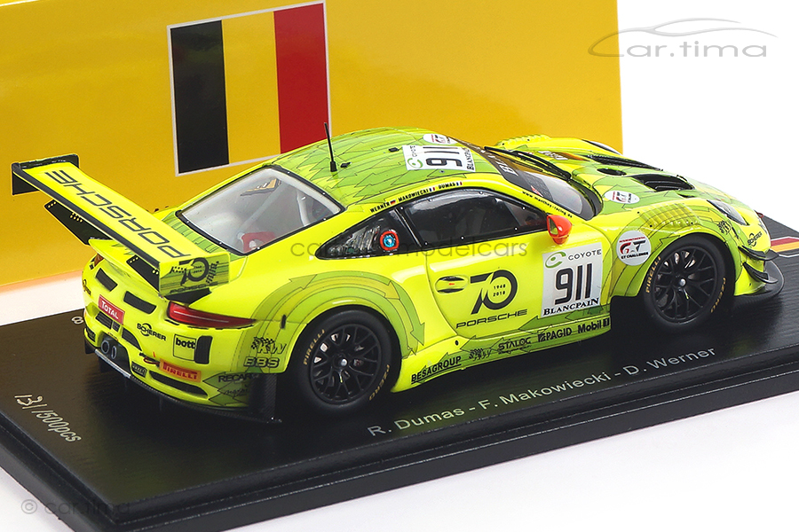 Porsche 911 GT3 R 24h Spa 2018 Makowiecki/Dumas/Werner Spark 1:43 SB215