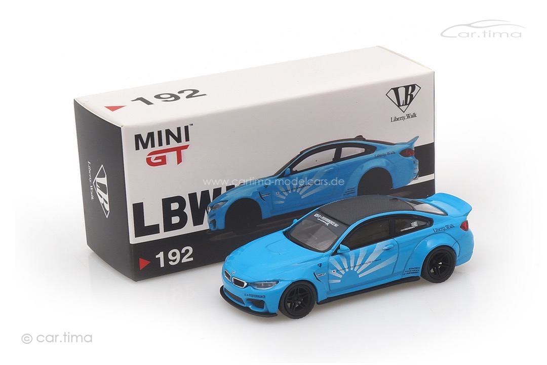 LB Works BMW M4 baby blue MINI GT 1:64 MGT00192-L