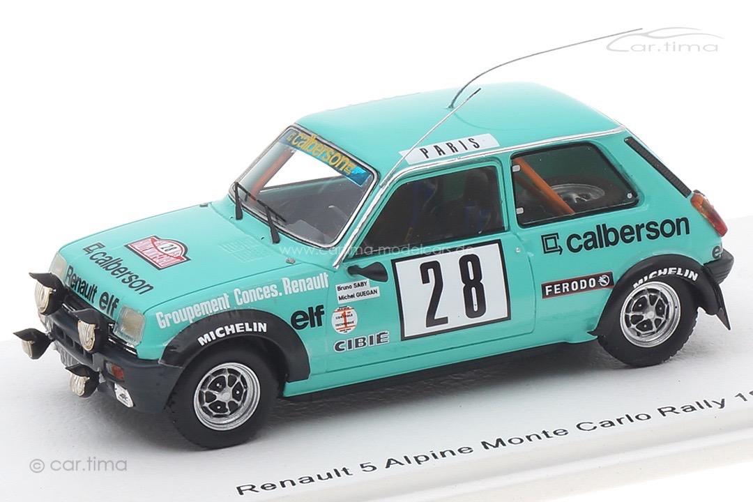 Renault 5 Alpine Rallye Monte Carlo 1979 Saby/Guégan Spark 1:43 S6036 Renault 5 Alpine Rallye Monte Carlo 1979 Saby/Guégan Spark 1:43 S6036