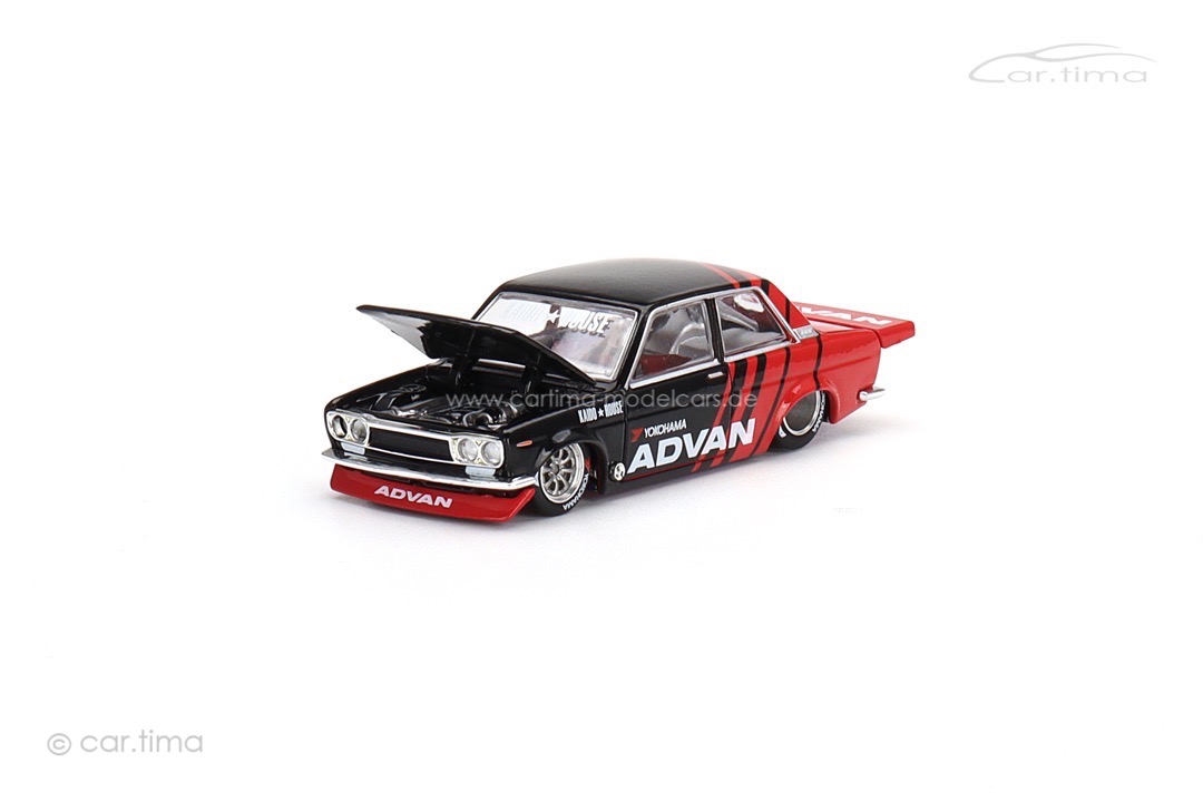 Datsun KAIDO 510 Pro Street ADVAN black/red MINI GT 1:64 KHMG032