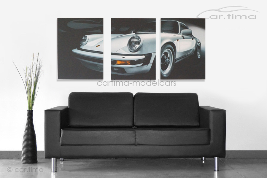 Kunstdruck auf Leinwand/Keilrahmen Porsche 911 Carrera Grandprixweiß 136,5x60 cm