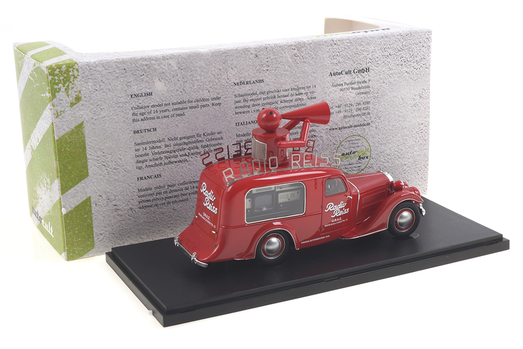 Steyr XX Verkaufswagen "Radio Reiss" autocult 1:43 08014 Steyr XX Verkaufswagen "Radio Reiss" autocult 1:43 08014