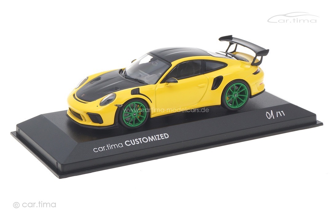 Porsche 911 (991 II) GT3 RS Racinggelb/Rad vipergrün Minichamps car.tima CUSTOMIZED 1:43 Porsche 911 (991 II) GT3 RS Racinggelb/Rad vipergrün Minichamps car.tima CUSTOMIZED 1:43