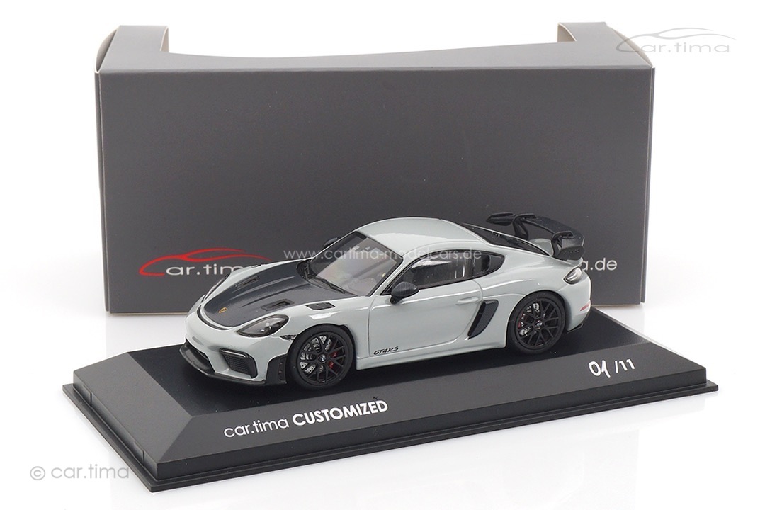 Porsche 718 GT4 RS Sportgrau/Rad schwarz Minichamps car.tima CUSTOMIZED 1:43 CAC04326004
