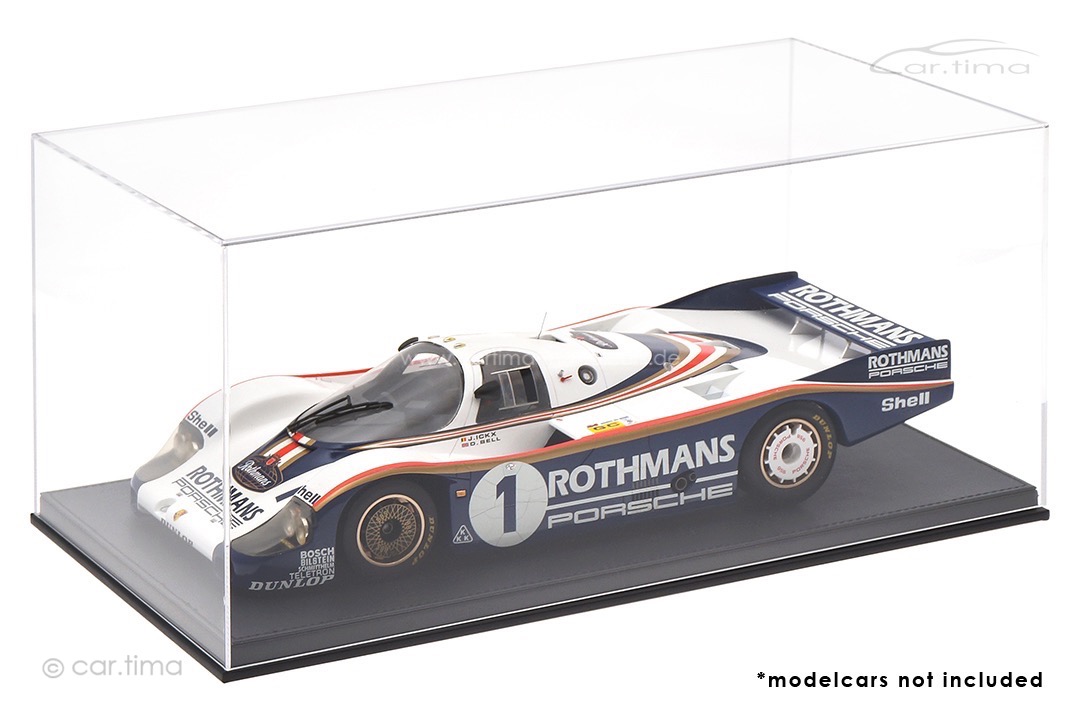 Vitrine/Showcase Leder Optik schwarz 45,5cm x 24,8cm x 21,3cm (L/B/H) car.tima EXCLUSIVE 1:12