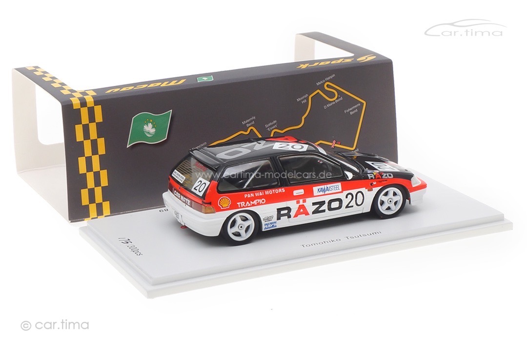 Honda Civic EF3 Macau Guia Race1989 Tsutsumi Spark 1:43 SA125 Honda Civic EF3 Macau Guia Race1989 Tsutsumi Spark 1:43 SA125
