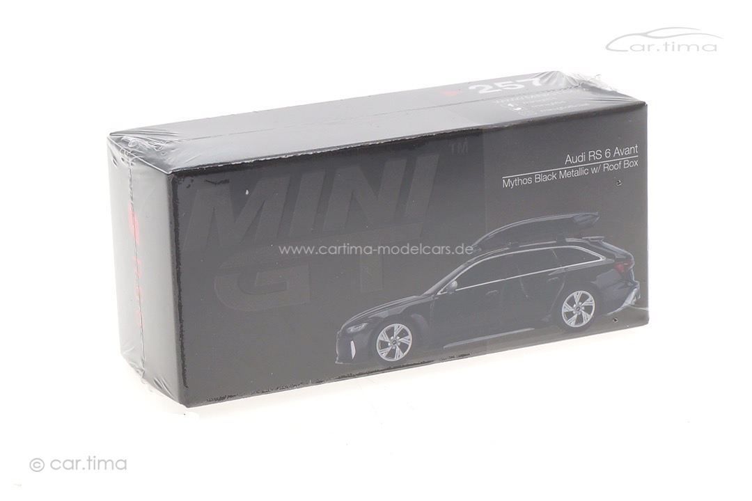 Audi RS6 Avant Mythos Black met./Roof Box LHD MINI GT 1:64 MGT00257-L
