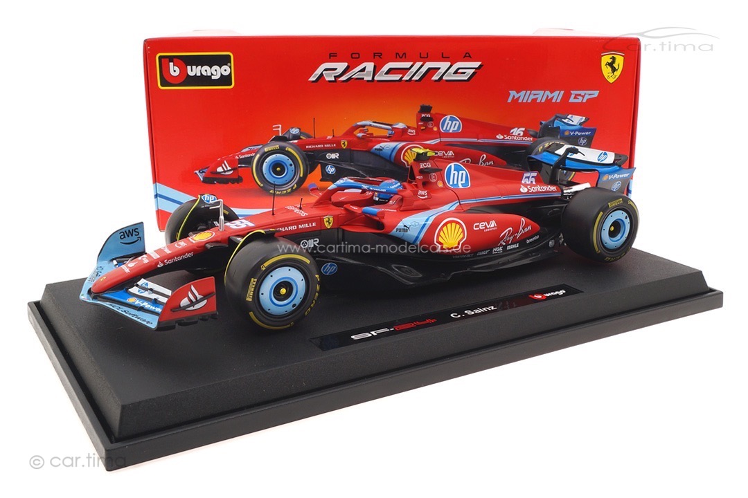 Ferrari F1 SF-24 GP USA Miami 2024 Carlos Sainz Jr. Bburago 1:18 18-16815-S-Miami