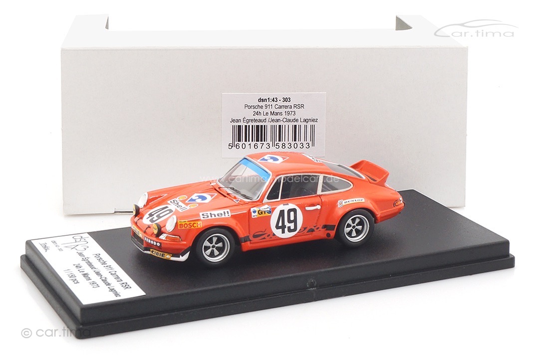 Porsche 911 Carrera RSR 24h Le Mans 1973 Egreteaud/Lagniez Troféu 1:43 DSN143-303