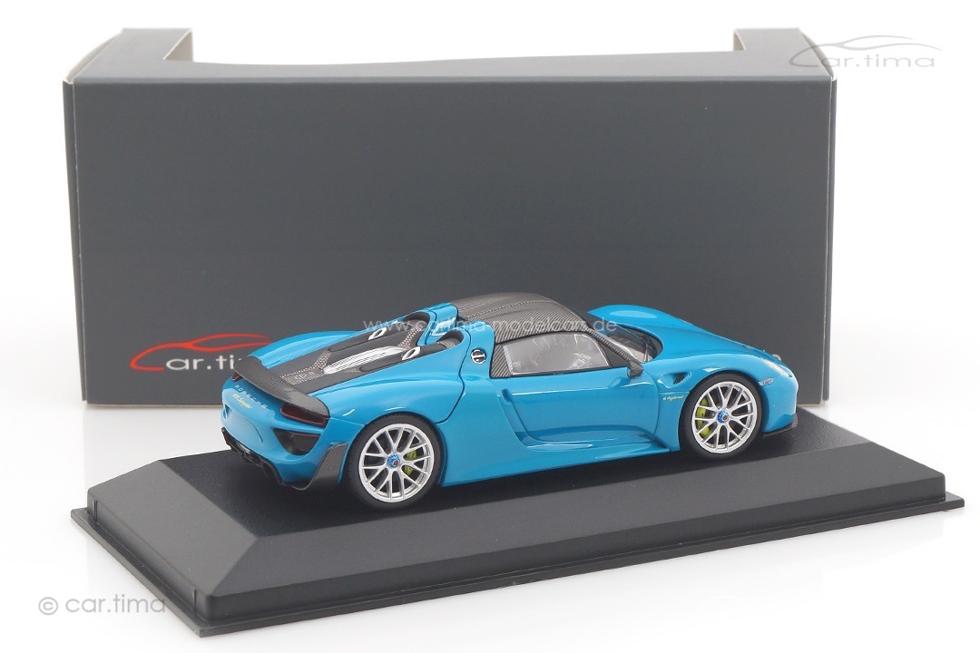 Porsche 918 Spyder Weissach Package Miami blue Minichamps 1:43 CA04316011