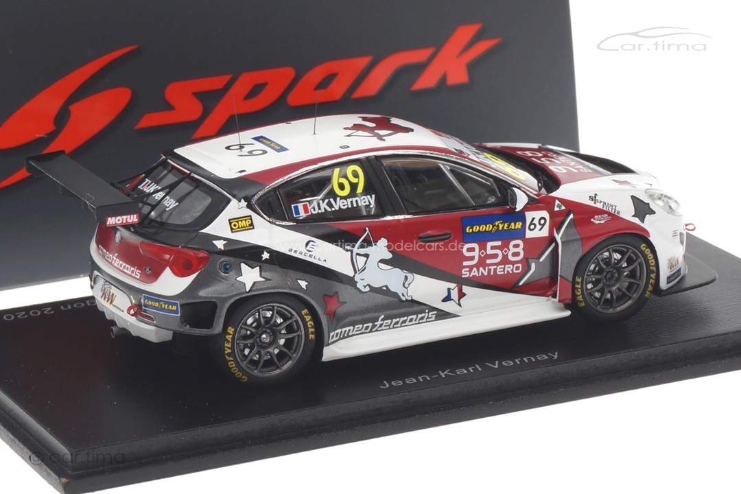 Alfa Romeo Giulietta TCR Winner Race 1 WTCR 2020 Aragon Jean-Karl Vernay Spark 1:43 S8971 Alfa Romeo Giulietta TCR Winner Race 1 WTCR 2020 Aragon Jean-Karl Vernay Spark 1:43 S8971