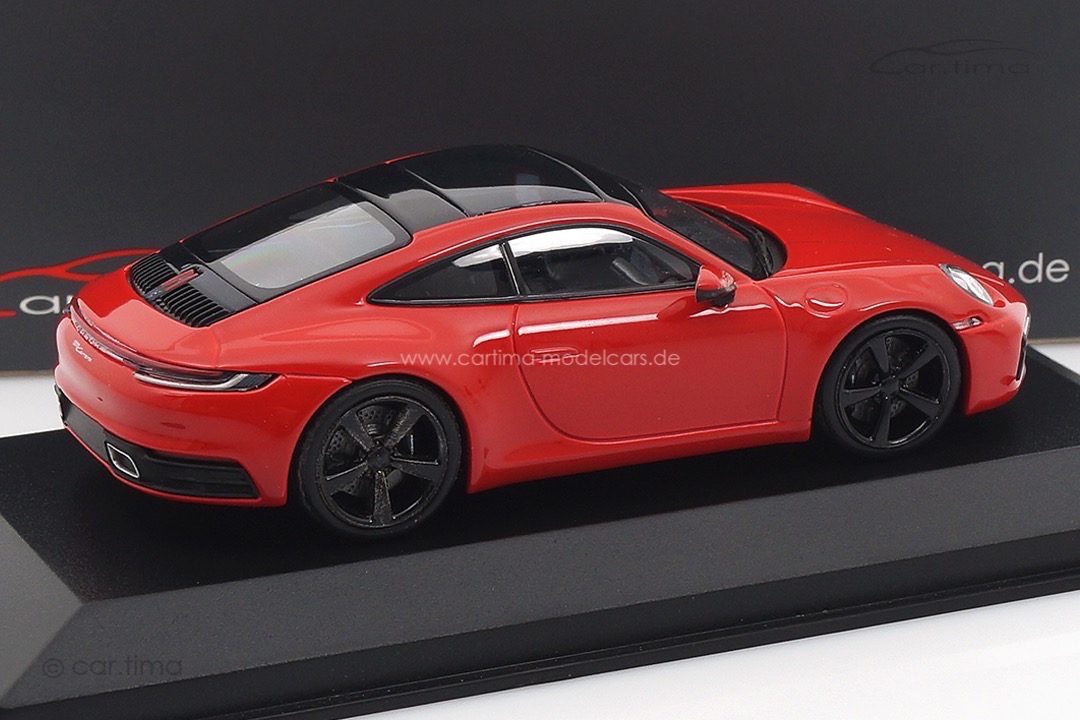 Porsche 911 (992) Carrera Indischrot/Rad schwarz Minichamps car.tima CUSTOMIZED 1:43